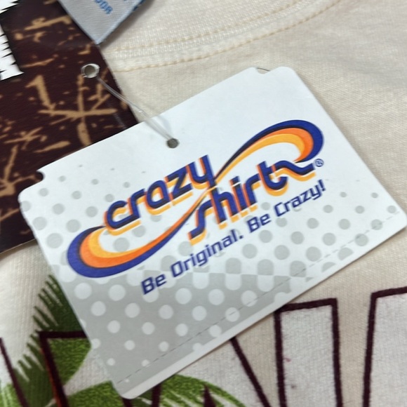 NEW M Crazy Shirts Hawaii Five-O OFF WHITE T Shirt COCONUT DYED UPF 50+ men’s M - Picture 6 of 16